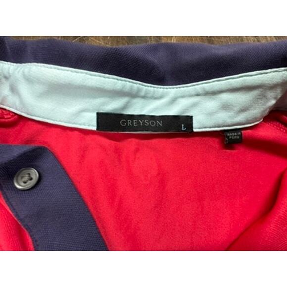 "Greyson" Polo Shirt,Golf Shirt,Size L,Multicolor,Collar,Embroidered L Chest - Picture 2 of 9